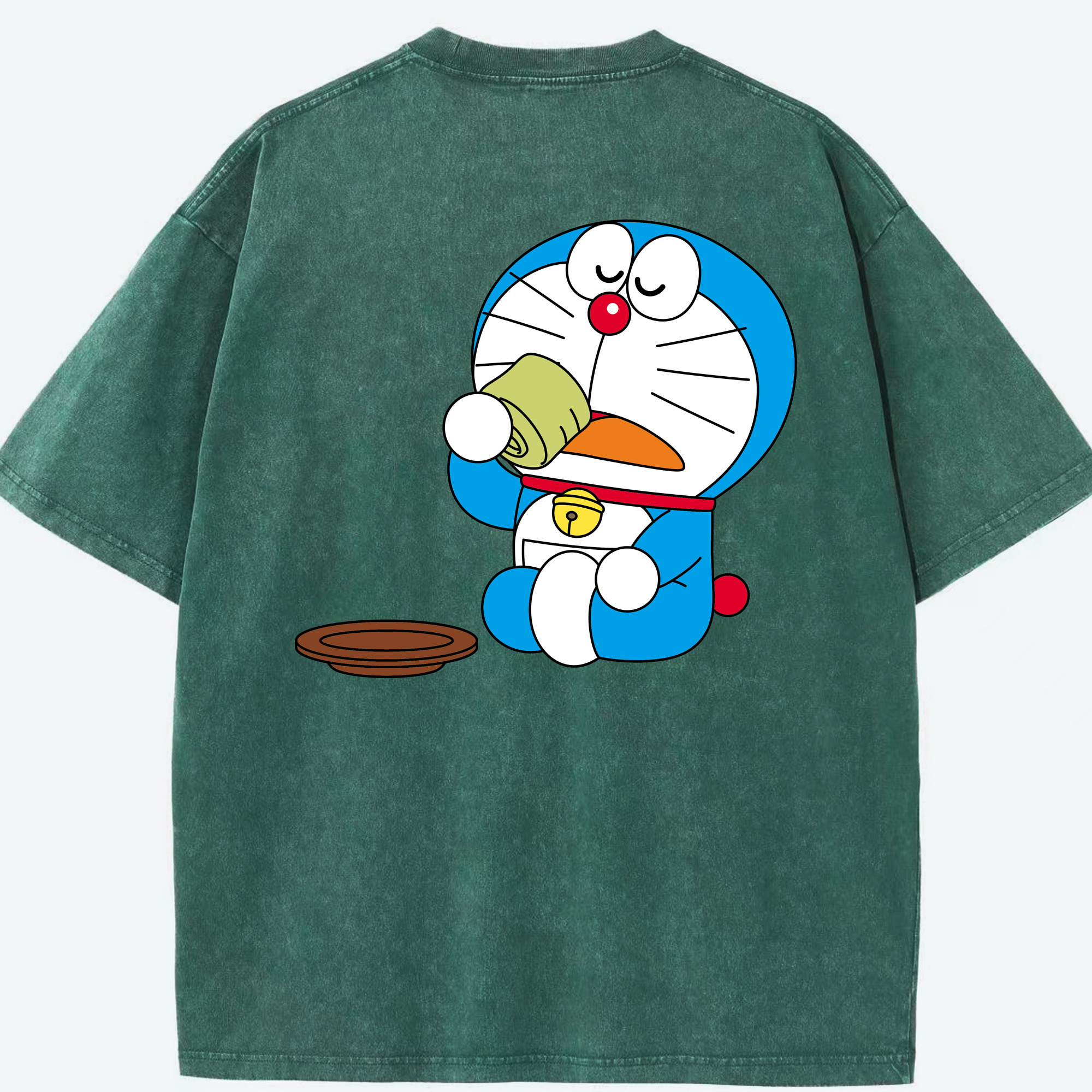 （画像用） ドラえもん Doraemon 綿100% ヴィンテージ風 半袖Tシャツ（背面プリント）